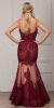 Spaghetti Straps Sequins Lace Mesh Long Prom Pageant Gown back in Burgundy